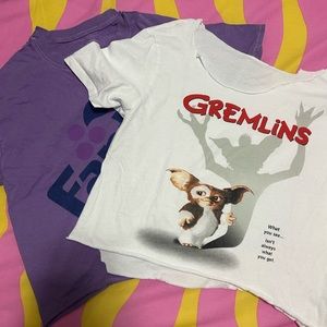 80s Glam Rock Cropped Graphic Tee Bundle
